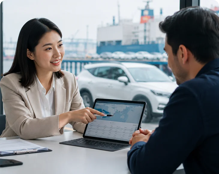 Reviewer receiving vehicle