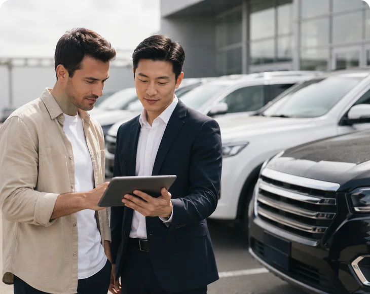 Reviewer receiving vehicle